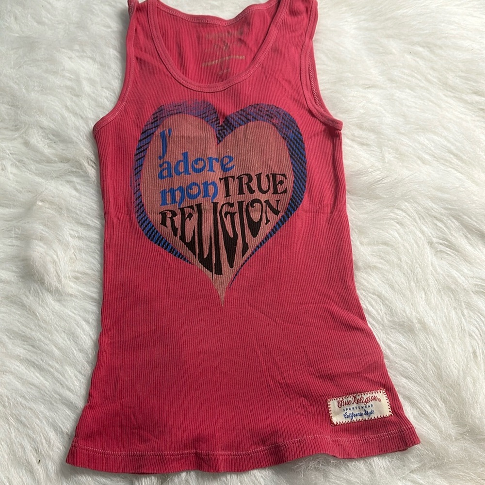 Girls true religion tank. Size lg. excellent condition.